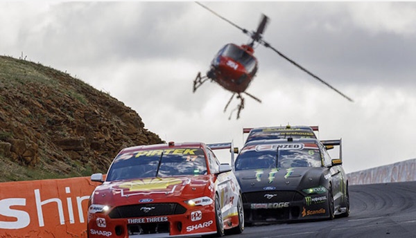 tv helicopter over supercars racing