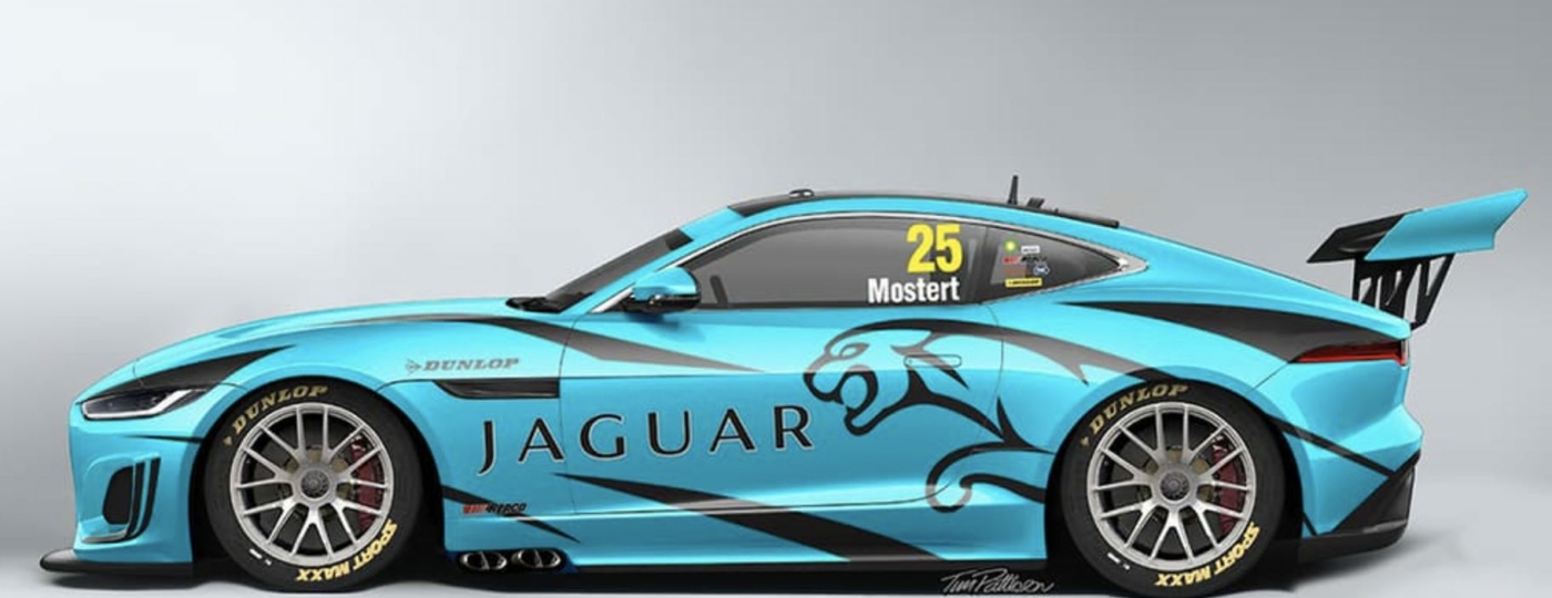 beautiful teal jaguar gen3 v8 supercar racing car